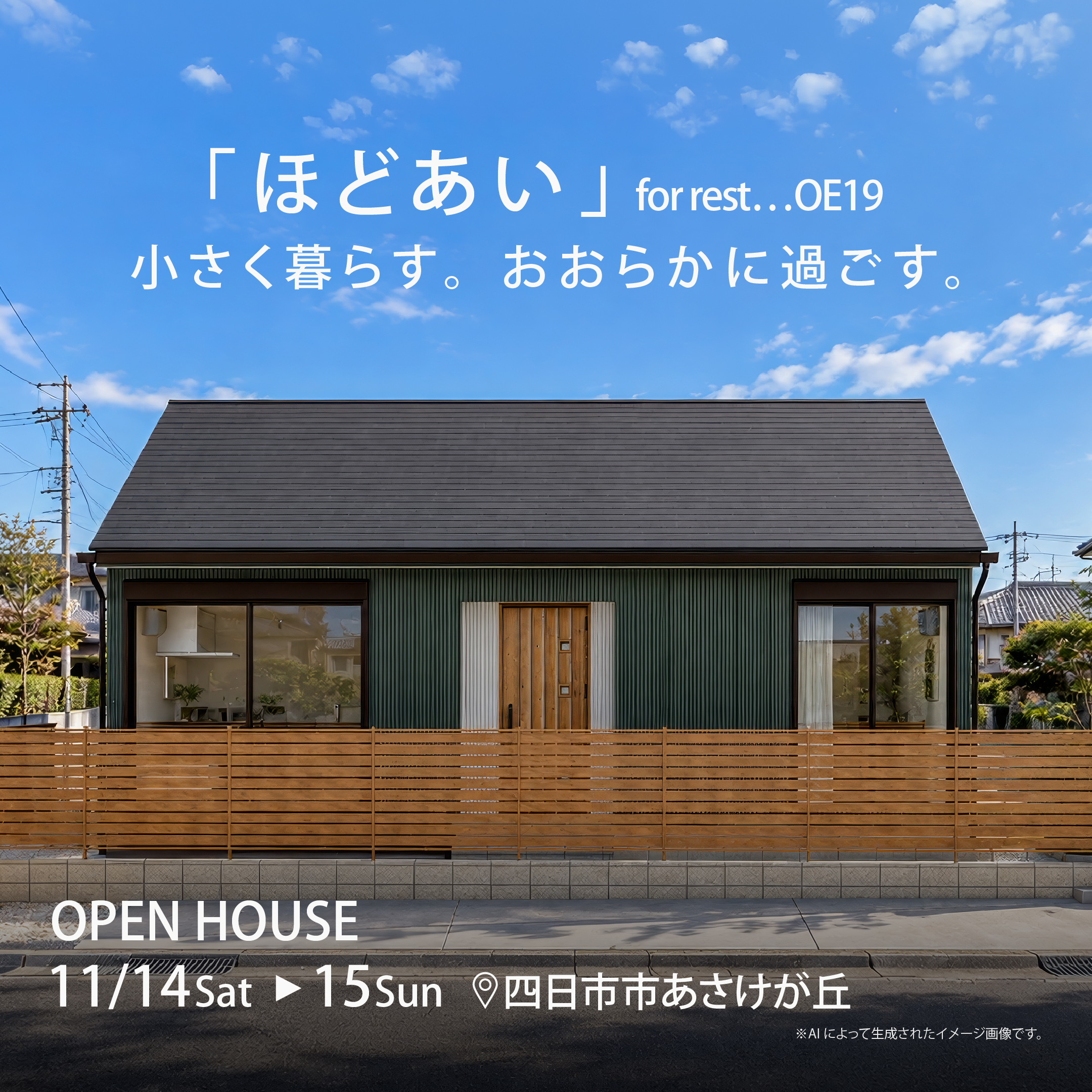 「“ほどあい” for rest…OE19」完成見学会＠四日市市あさけが丘